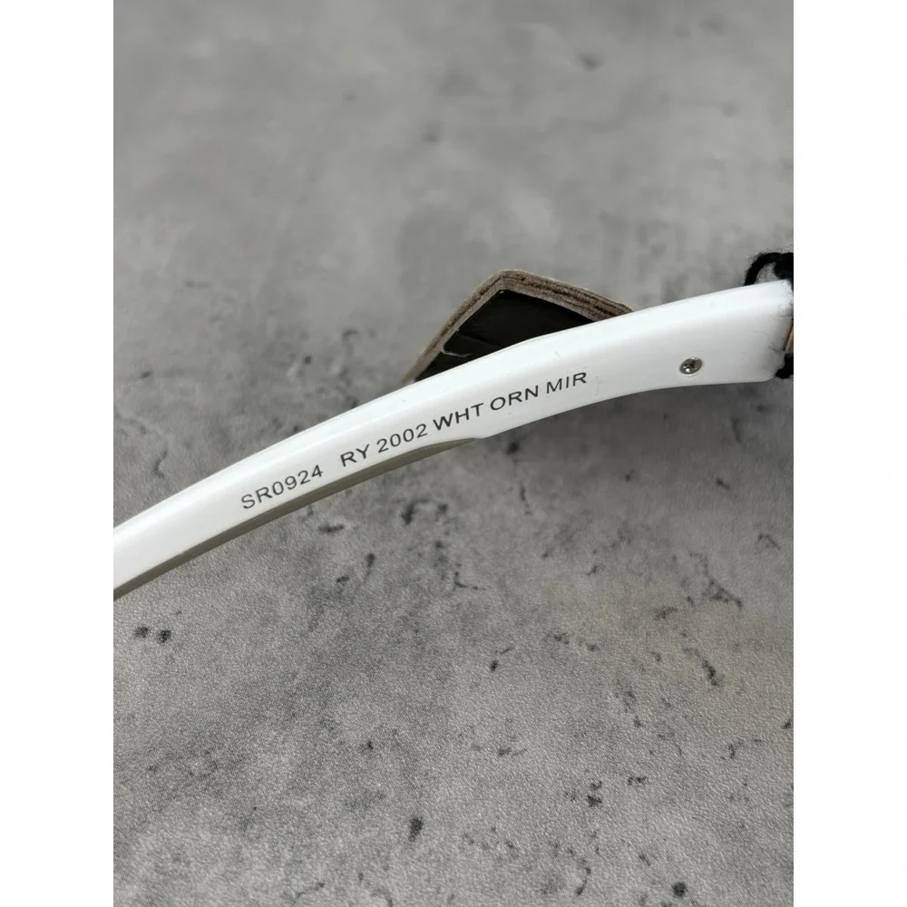 Rawlings RY2002 Youth Shield Sunglasses White Orange Mirror Lens NWT UV400